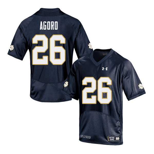 Men #26 Temitope Agoro Notre Dame Fighting Irish College Football Jerseys Sale-Navy